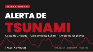 Boletín de alerta de tsunami para la costa de Chiapas tras sismo de 7.4