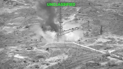 Imagen difundida por el Comando Central de Estados Unidos tras un ataque en suelo irani