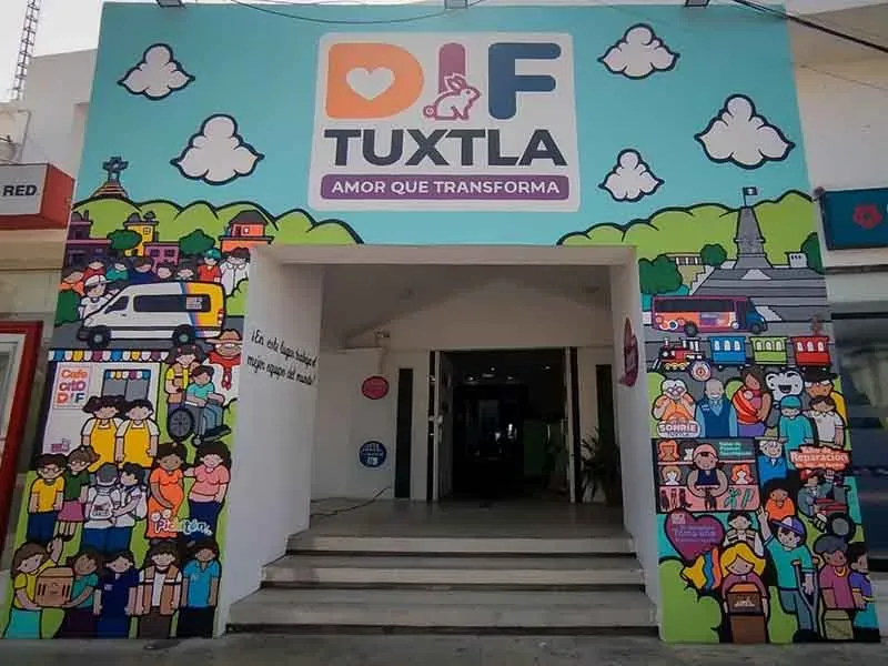 Fachada del DIF Tuxtla relacionada con trámites de registro de nacimiento