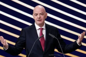 Gianni Infantino habla durante un acto de FIFA