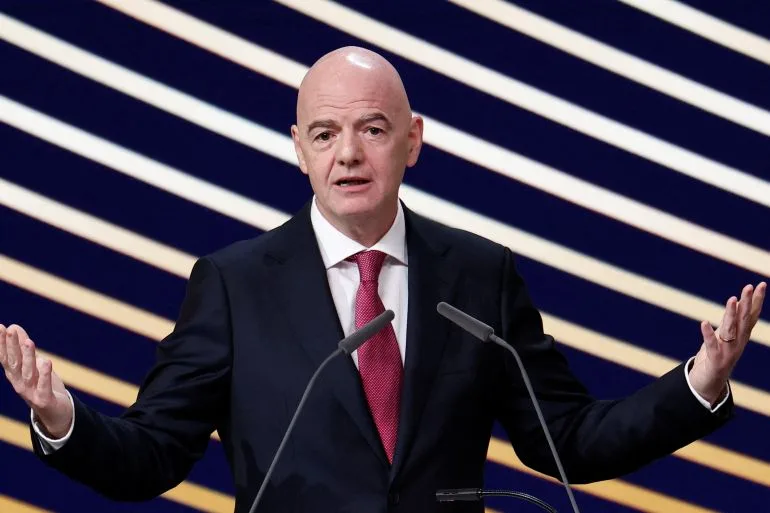 Gianni Infantino habla durante un acto de FIFA