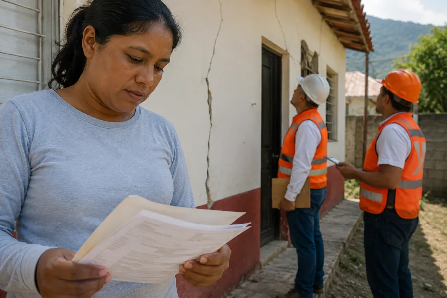 Imagen editorial representativa de revisión de vivienda en Chiapas tras sismo y trámite de seguro Infonavit