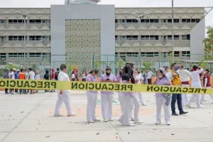Edificio afectado por actividad sísmica en Chiapas