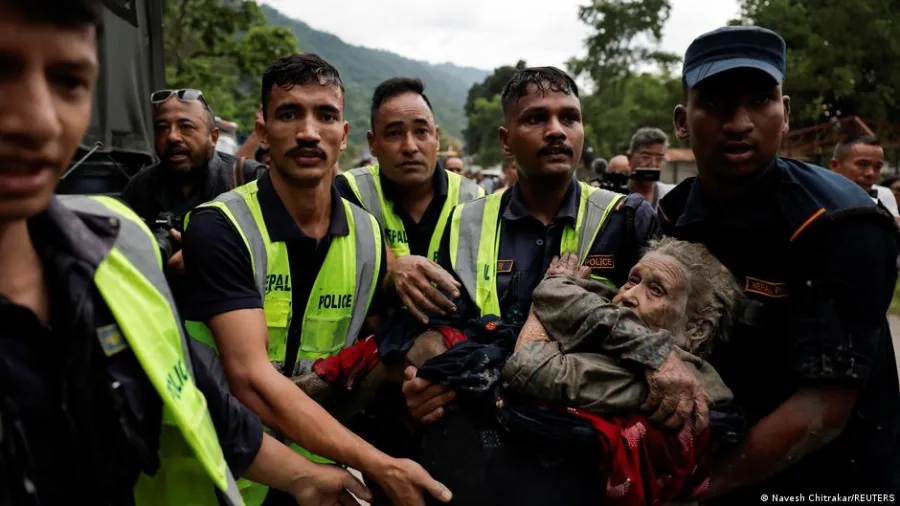 Zona afectada por deslave en Nepal