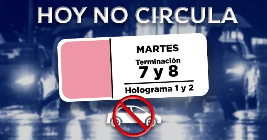 Hoy No Circula martes 18 de agosto