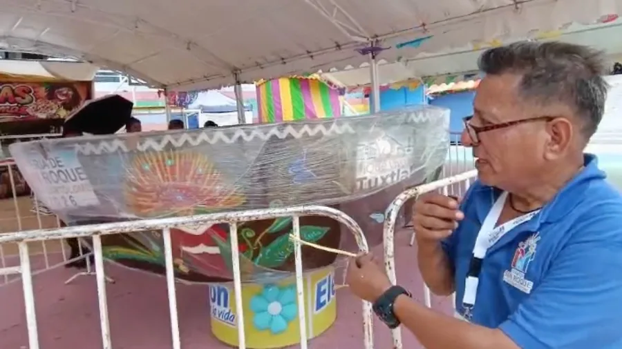 Jícara monumental de pozol presentada para las fiestas de San Roque y San Bartolomé en Tuxtla Gutiérrez