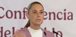 Claudia Sheinbaum durante conferencia en Palacio Nacional