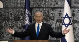 El primer ministro israelí Benjamín Netanyahu durante un acto oficial