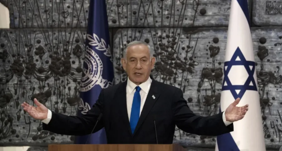 El primer ministro israelí Benjamín Netanyahu durante un acto oficial