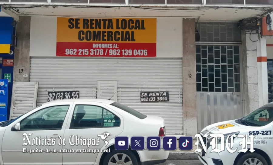 Locales comerciales del centro de Tapachula afectados por la caída de visitantes