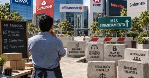 Propietaria de una pequeña empresa revisa información financiera para solicitar crédito