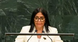 Delcy Rodríguez pronuncia un discurso ante la Asamblea General de las Naciones Unidas