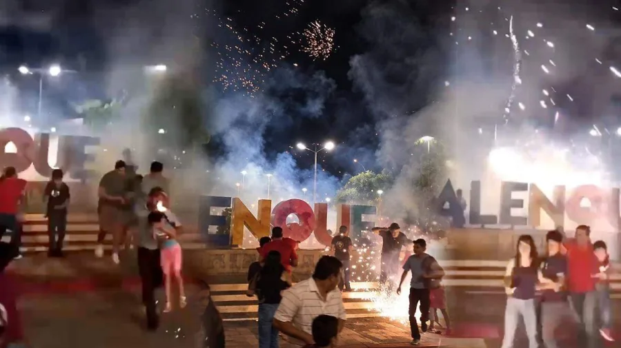 Incidente con fuegos artificiales durante el Grito de Independencia en Palenque
