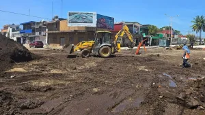 Trabajos inconclusos en la obra de la 17 Poniente-Oriente de Tapachula