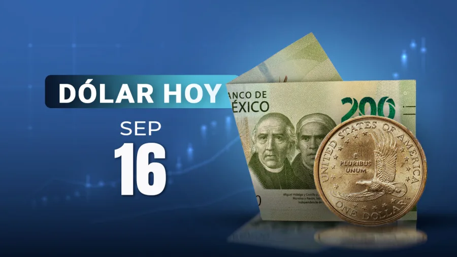Billetes y monedas alusivos al tipo de cambio entre el peso mexicano y el dólar