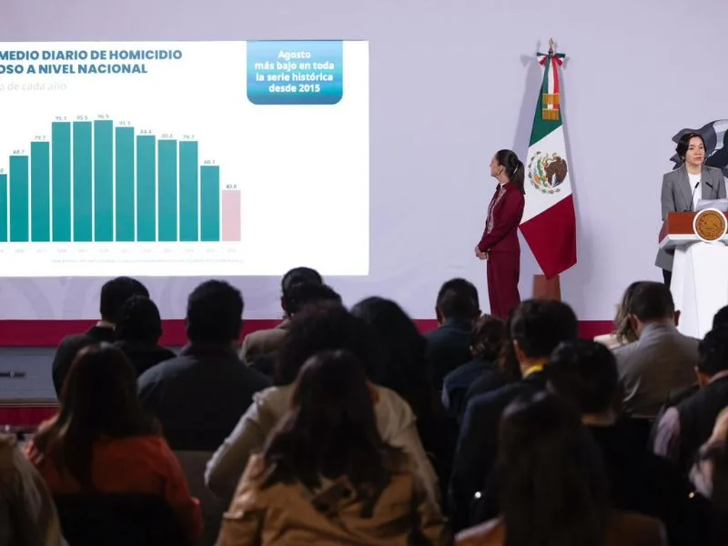 Presentación del reporte de seguridad de agosto de 2026 en Palacio Nacional