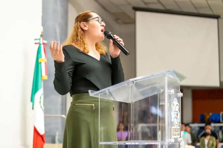 Eva Elia Guzmán durante su Segundo Informe de Gobierno en Cintalapa
