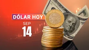 Billetes de dólar y pesos mexicanos representan el movimiento del tipo de cambio