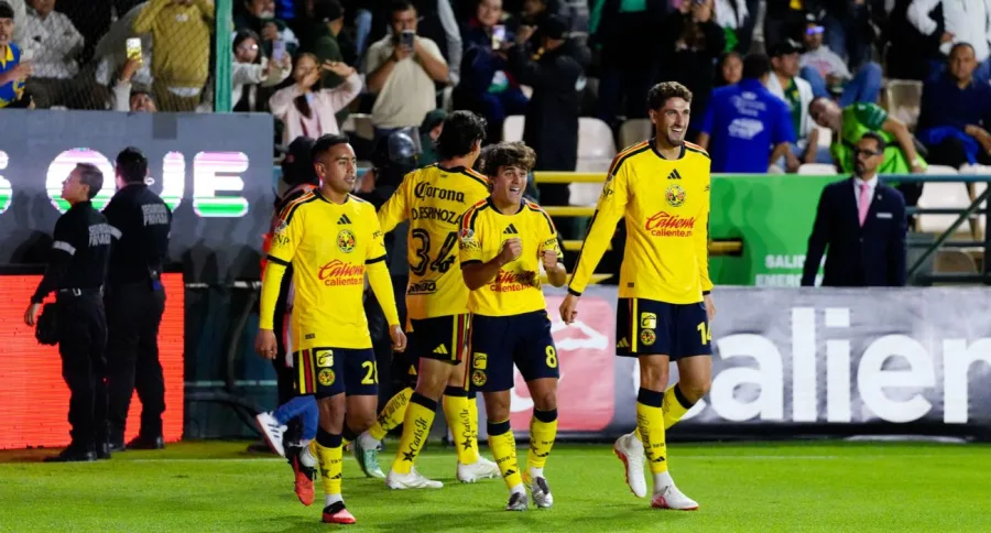 Jugadores del América celebran durante el Apertura 2026 de la Liga MX