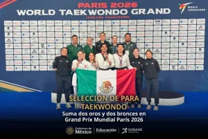 Seleccionados mexicanos de para taekwondo durante su participación internacional