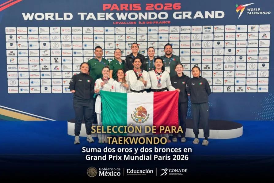 Seleccionados mexicanos de para taekwondo durante su participación internacional