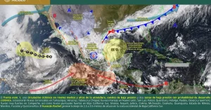 Nubosidad y lluvias asociadas al pronóstico para Chiapas