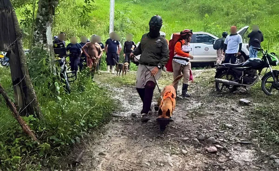 Personal de búsqueda participa en un operativo en Ostuacán, Chiapas