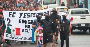 Caravana de migrantes que salió de Tapachula rumbo al norte de México
