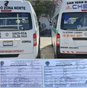 Unidades de transporte público sancionadas en San Cristóbal de Las Casas