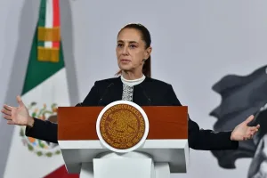La presidenta Claudia Sheinbaum durante una intervención pública