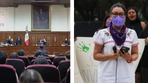 María Elena Ríos y sede de la Suprema Corte de Justicia de la Nación