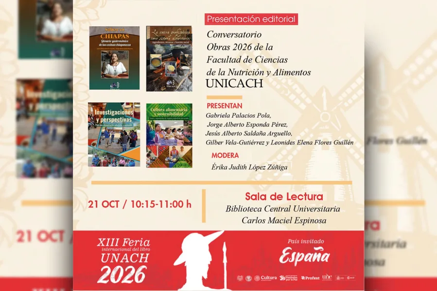 Representantes de la UNICACH presentan su participación editorial en la Feria del Libro UNACH 2026